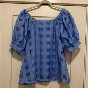 Umgee Blue Checkered Women's Top